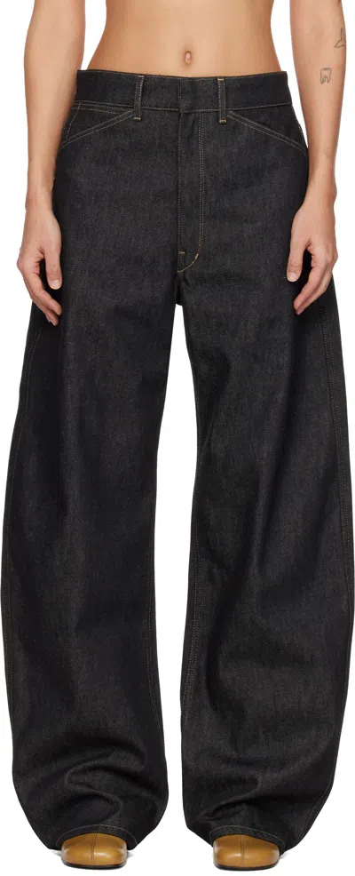 Lemaire Gray High Waisted Curved Jeans