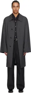 Lemaire Gray Light Tailored Coat In Mu099 Grey Melange
