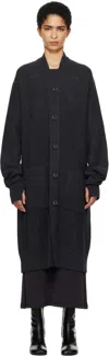 Lemaire Gray Long Cardigan In Bk981 Anthracite