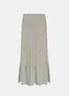 Lemaire Flared Maxi Skirt In Cloud Grey