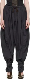 Lemaire Gray Parachute Lounge Pants In Bk980 Charcoal