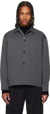 Lemaire Patch-pocket Button-down Shirt In Gray