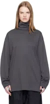 Lemaire Gray Relaxed Mock Neck T-shirt In Gray