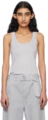 Lemaire Gray Rib Tank Top In Bk942 Blue Grey