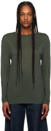 Lemaire Gray Soft Long Sleeve T-shirt In Bk991 Asphalt