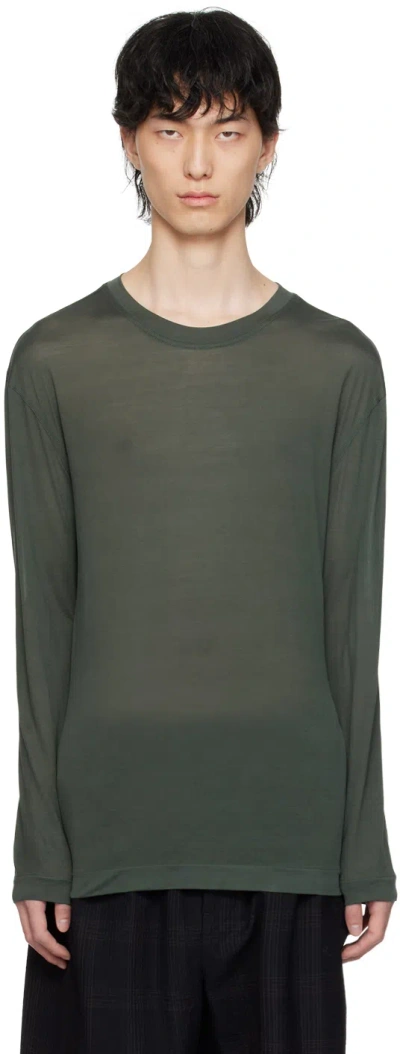 Lemaire Gray Soft Long Sleeve T-shirt In Bk991 Asphalt