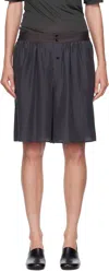Lemaire Gray Soft Shorts In Blue