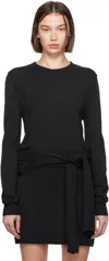 Lemaire Gray Trompe L'œil Sweater In Bk966 Anthracite