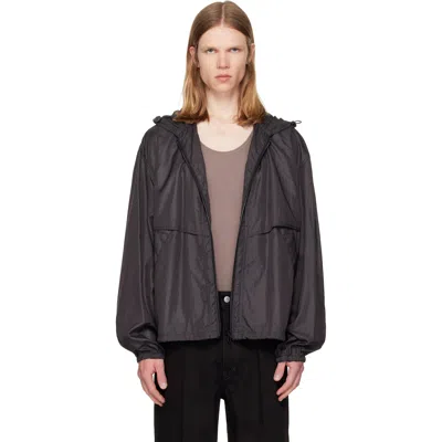Lemaire Gray Windbreaker Jacket In Black