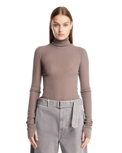 Lemaire Gray Wool High-neck Top