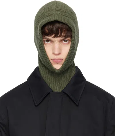 Lemaire Green Hood Lambswool Balaclava In Gr612 Light Moss