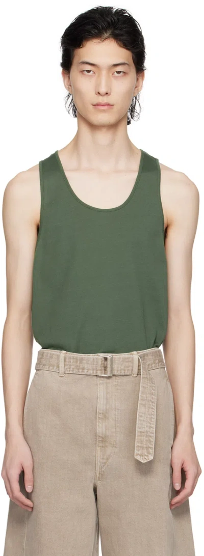 Lemaire Slim-fit Cotton-jersey Tank In Gr627 Smoky Green
