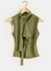 LEMAIRE LEMAIRE GREEN SLEEVELESS CARDIGAN