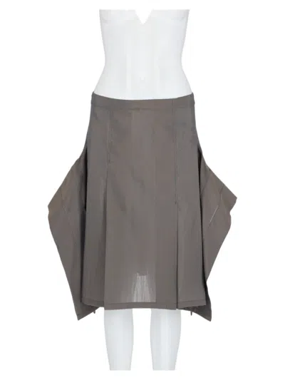 Lemaire Grey Asymmetrical Sculptural Wool-blend Skirt In Gray