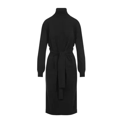 LEMAIRE GREY HIGH NECK MIDI DRESS