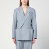 Lemaire Blue Double Breasted Tailored Blazer In Blue