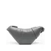 Lemaire Croissant Knot Leather Shoulder Bag In Gray