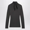 Lemaire Grey Foulard Top With Scarf And Patches In Black