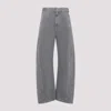 Lemaire Grey Twisted Belted Cotton Jeans In Gray