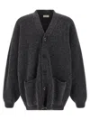 Lemaire Long Sleeve Cardigan Front Pockets In Gray