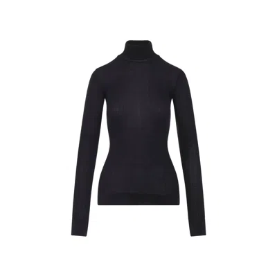 Lemaire Grey Wool Top In Black