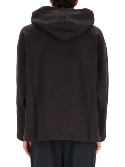 Lemaire Grey Wool-cotton Sweatshirt In Black