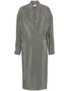 Lemaire Twisted Wrap Midi Dress In Grey