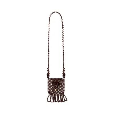 Pre-owned Lemaire Grigri Necklace Bag 'dark Brown' | Men's Size Onesize