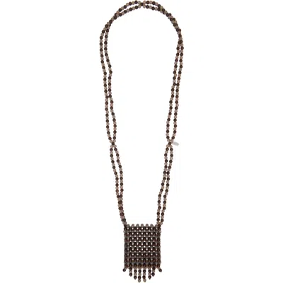 Lemaire Grigri Necklace In Mu589 Taupe/espress