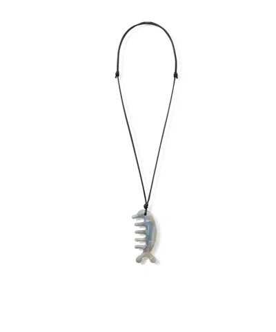 Lemaire Gua Sha Beluga Necklace In Gray