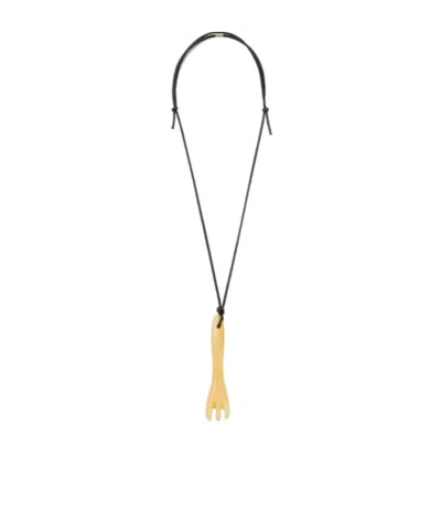 Lemaire Gua Sha Fork Necklace In Multi
