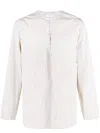 Lemaire Gusset-detail Striped Shirt In Neutrals