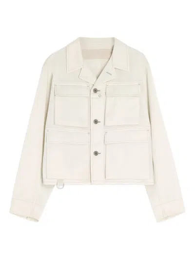 Lemaire Gusseted-pocket Utility Military Jacket In Neutral