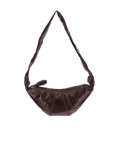 Lemaire Half-moon Leather Crossbody Bag In Black