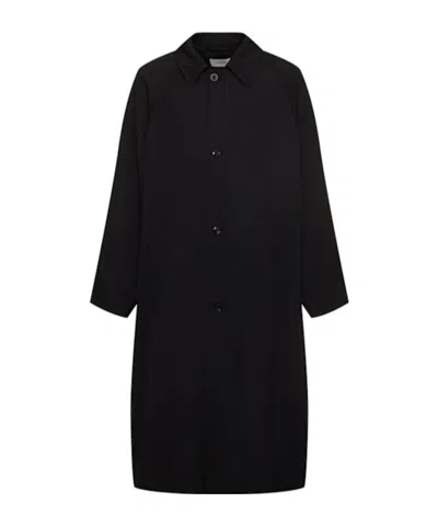Lemaire Half Overcoat In Black