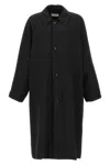 Lemaire Half Overcoat Trench Coat In Black
