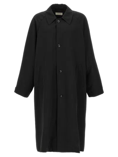 Lemaire 'classic Trench Coat With Long Sleeves And Side Pockets' In Black