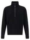 Lemaire Half Zip Sweater In Black