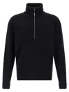 Lemaire Half Zip Sweater In Black