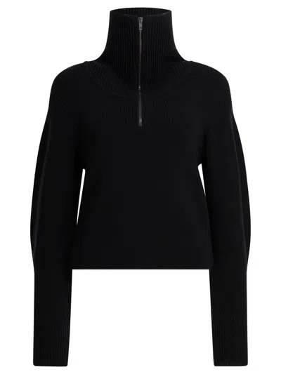 Lemaire Half Zipper Sweater In Black