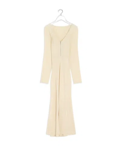 Lemaire Half-zip Raglan-sleeve Midi Dress In Neutral
