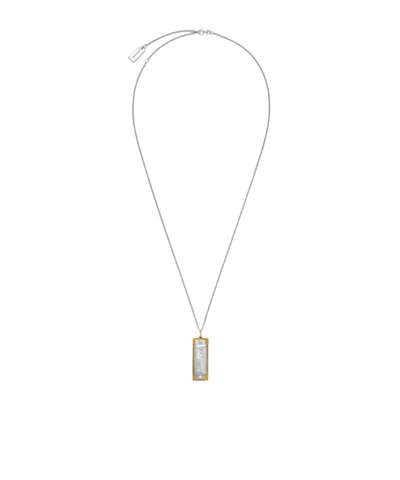 Lemaire Harmonica Logo-engraved Necklace In Gray
