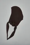 Lemaire Burgundy Fine Wool Head Scarf Beanie In Brown