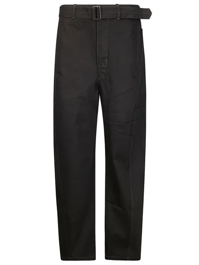 Lemaire Heavy Denim Snowy Effect Pants In Black