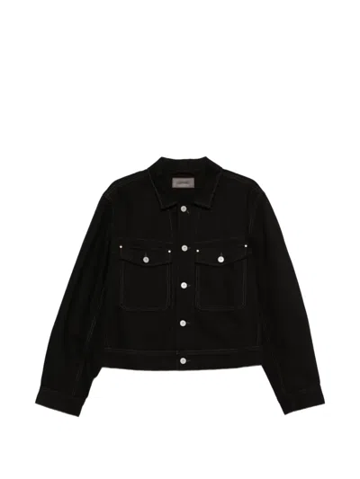 Lemaire Heavy Denim Trucker Jacket In Black