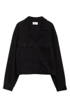 Lemaire Heavy Denim Trucker Jacket In Black