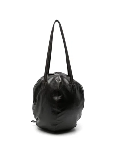 Lemaire Helmet Leather Hobo Bag In Orange