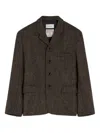 Lemaire Herringbone-pattern Blazer In Brown
