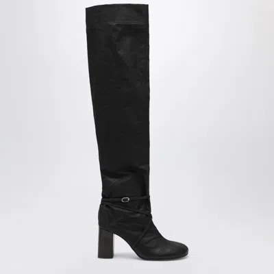 Lemaire High Anatomic Boots In Onyx In Black