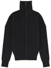 Lemaire Cardigan Con Colletto Alto In Black